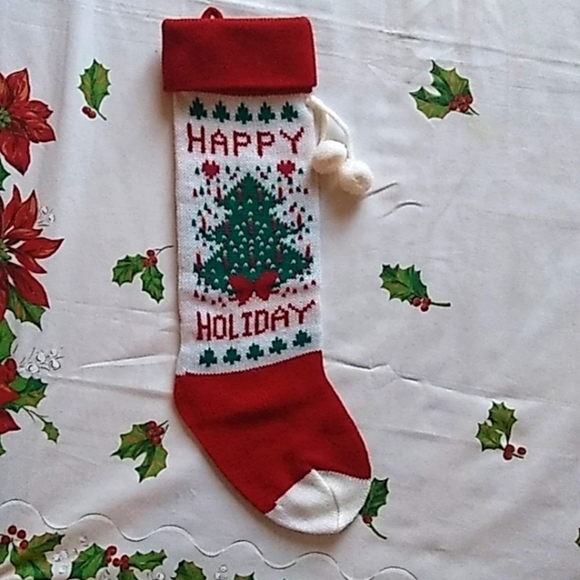 VINTAGE Knit Christmas Stocking - Picture 1 of 4